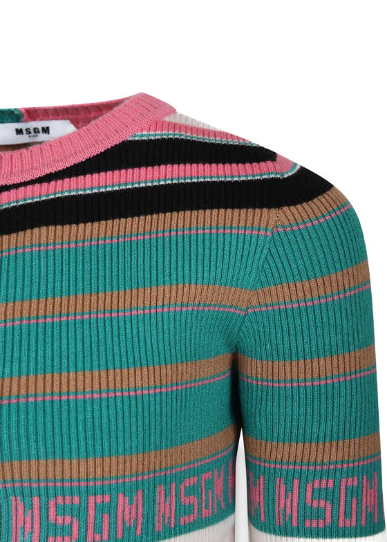 MSGM Kids Maglione Multicolor per Bambine (dettaglio)