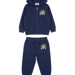 Moschino Kids Completo Felpa e Pantalone Blu Navy per Neonati