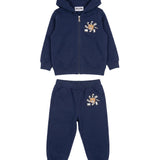Moschino Kids Completo Felpa e Pantalone Blu Navy per Neonati