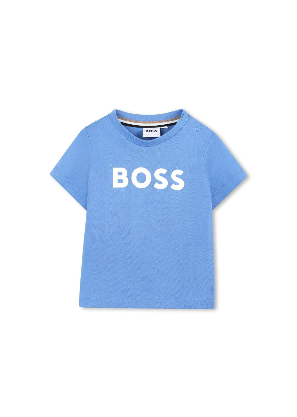 Boss Kids T-shirt Celeste con Logo per Neonati