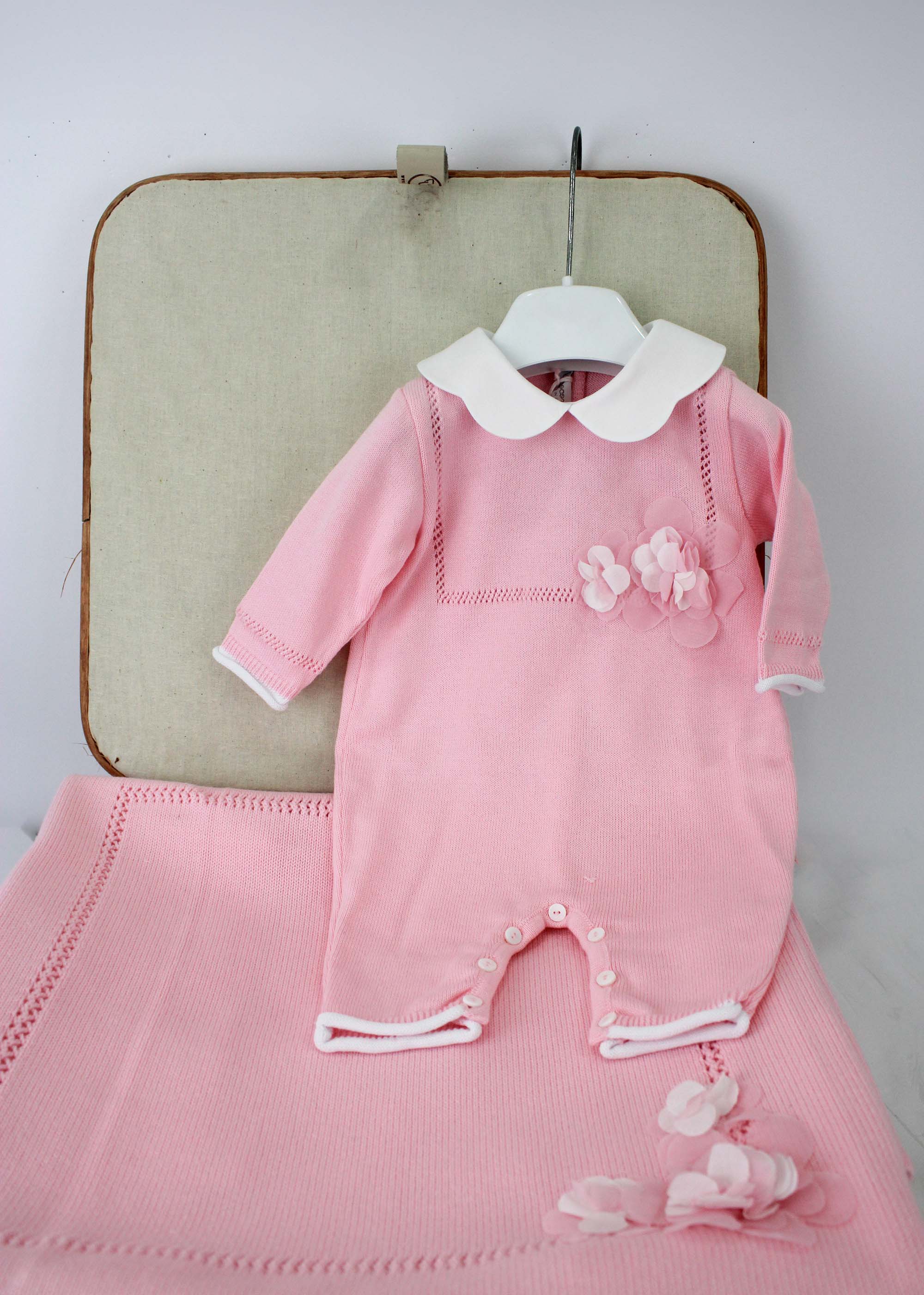 Le Coconne Tutina Rosa con Fiori per Neonate