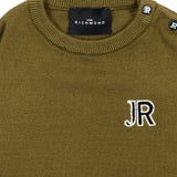 John Richmond Kids Maglioncino Verde Militare con Logo per Neonati