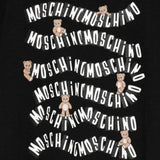 Moschino Kids T-shirt Nero con Logo e Teddy Bear Unisex