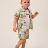 Diesel Kids Camicia Sabbia a Fantasia per Neonati