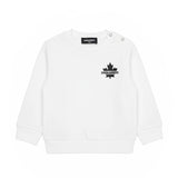 Dsquared2 Kids Felpa Girocollo Bianco con Logo Sport per Neonati