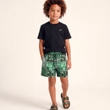 Diesel Kids Black T-shirt with Metallic Logo Detail Unisex for Children