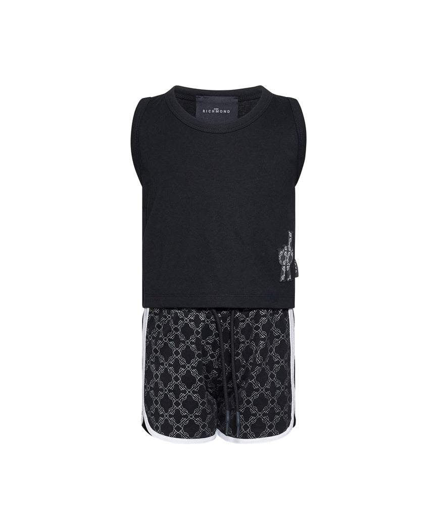 John Richmond Kids Completo Nero All-Over per Bambini