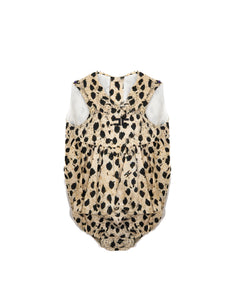 Elisabetta Franchi La Mia Bambina Pagliaccetto Leopardato con Logo per neonate