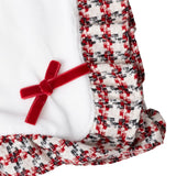Deolinda Kids Coperta Bianco e Rosso con Fiocco per Neonate