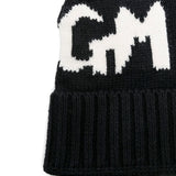 MSGM Kids Cappello Beanie Nero con Stampa per Bambine (dettaglio)