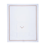 Marlù Coperta Bianco/Sabbia con Ricamo Orsetto per Neonati