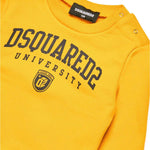 Dsquared2 Kids Felpa Girocollo Gialla con Stampa per Neonati dettaglio)