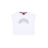 Sprayground Kids Top Bianco con Stampa Logo per Bambine