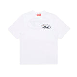 Diesel Kids T-shirt Bianca con Stampa Oval D per Bambini
