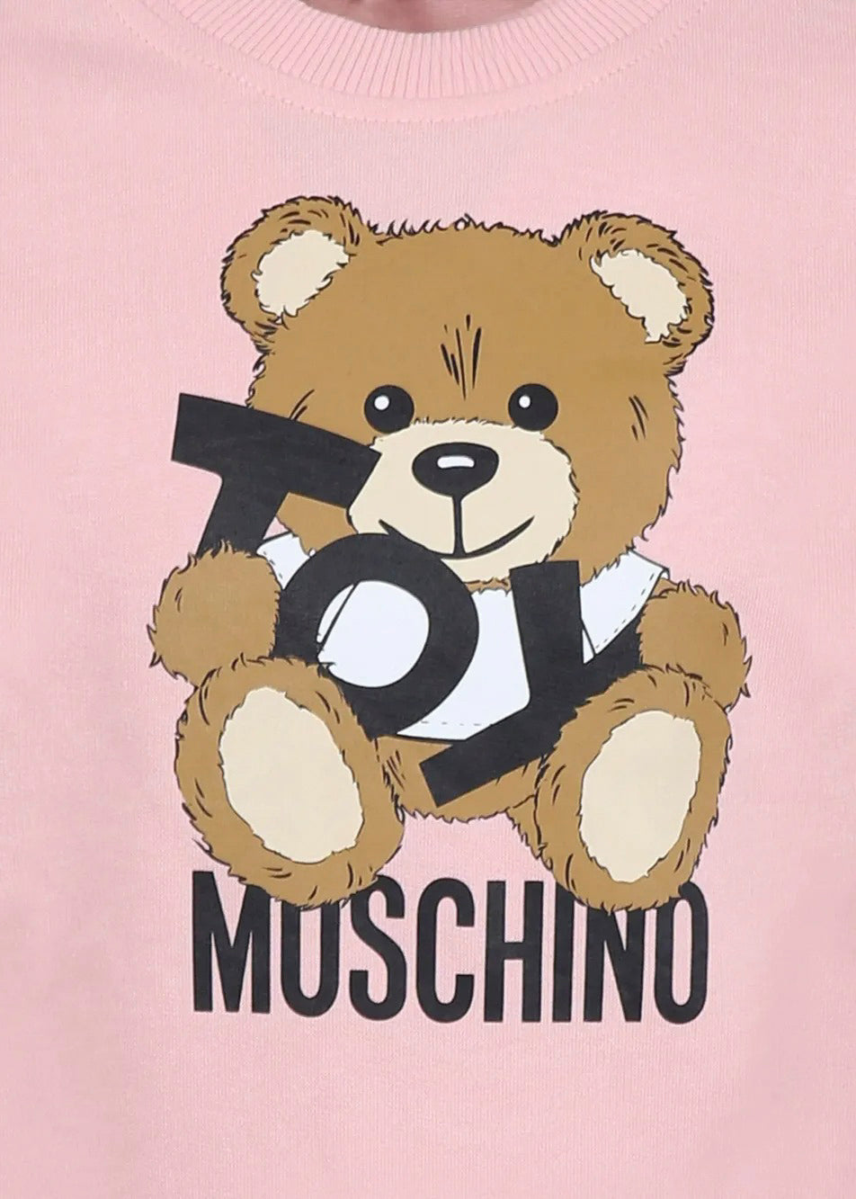Moschino Kids Felpa Girocollo Rosa con Stampa Toy per Bambine (dettaglio)