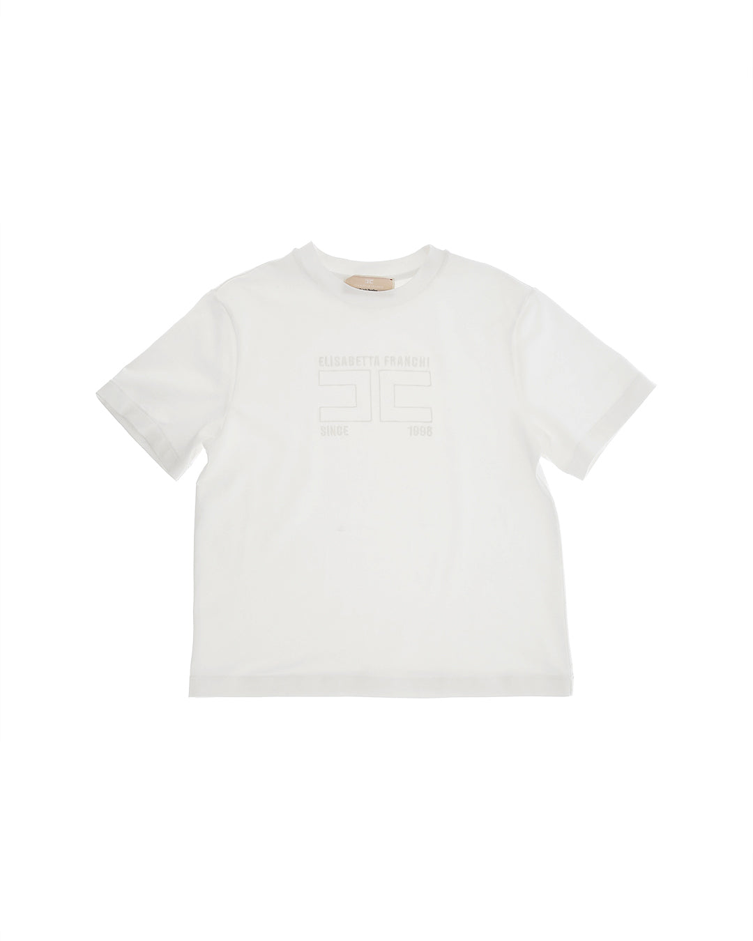 Elisabetta Franchi La Mia Bambina T-shirt Bianca Girocollo con Stampa Logo per Bambine