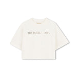 Michael Kors Kids T-Shirt Bianca con Logo Metallico Stampato