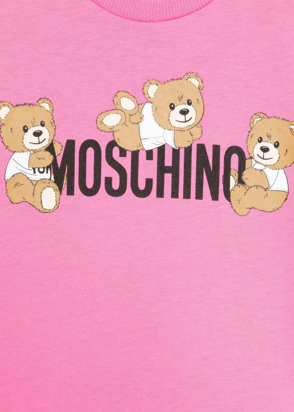 Moschino Kids T-Shirt Fucsia con Stampa Teddy per Bambine