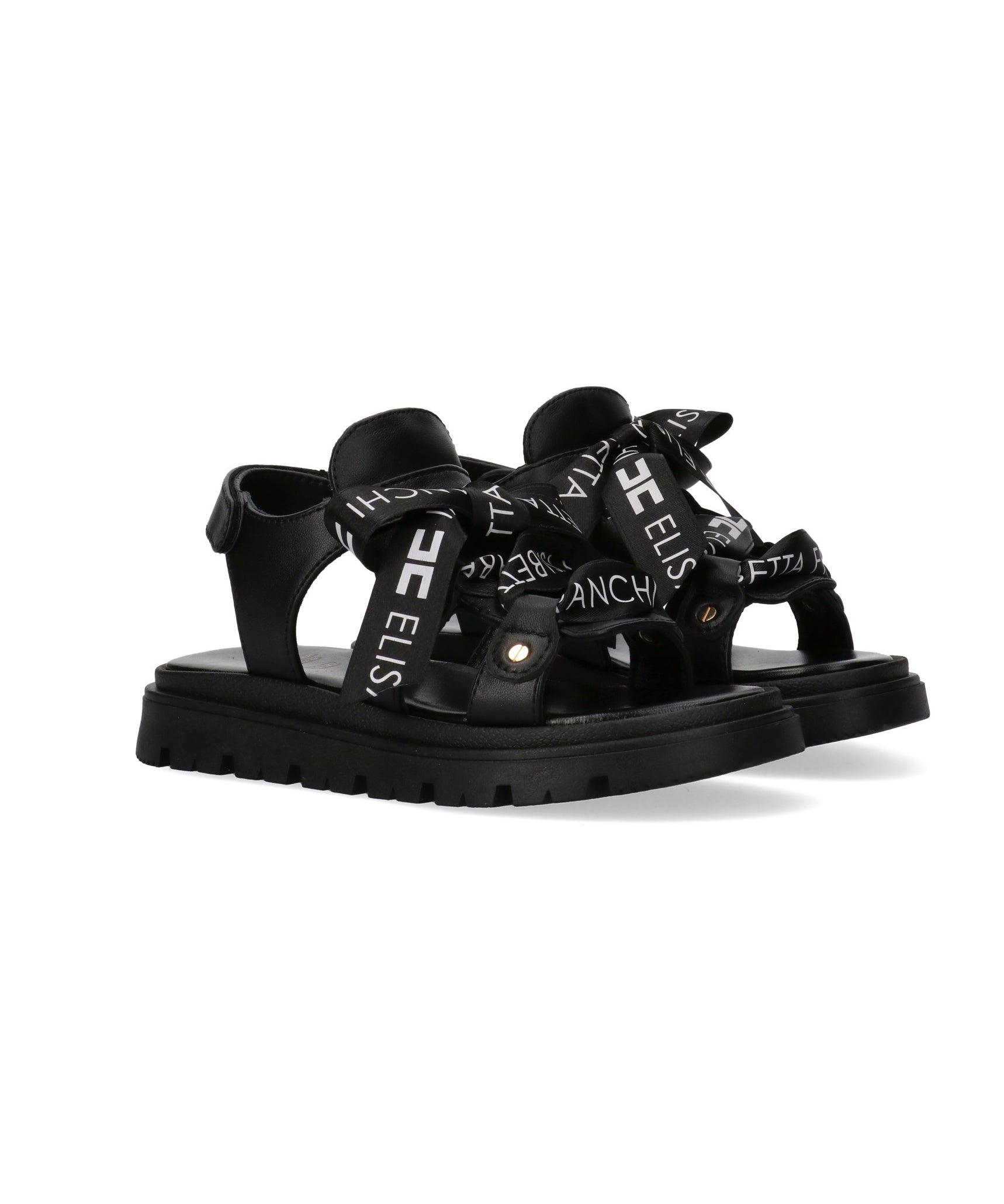 Elisabetta Franchi La Mia Bambina Sandalo Nero con Lacci per Bambine