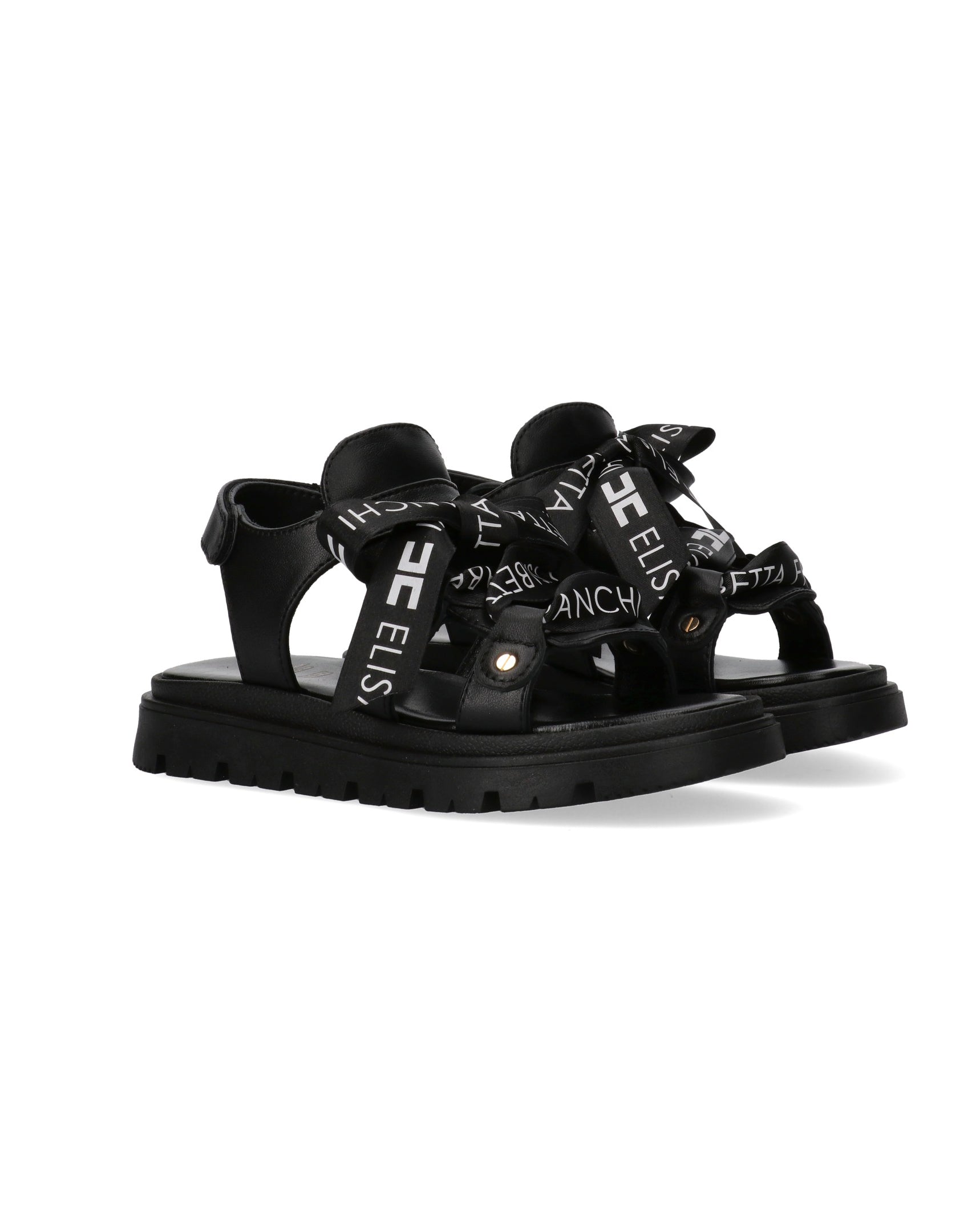 Elisabetta Franchi La Mia Bambina Sandalo Nero con Lacci per Bambine