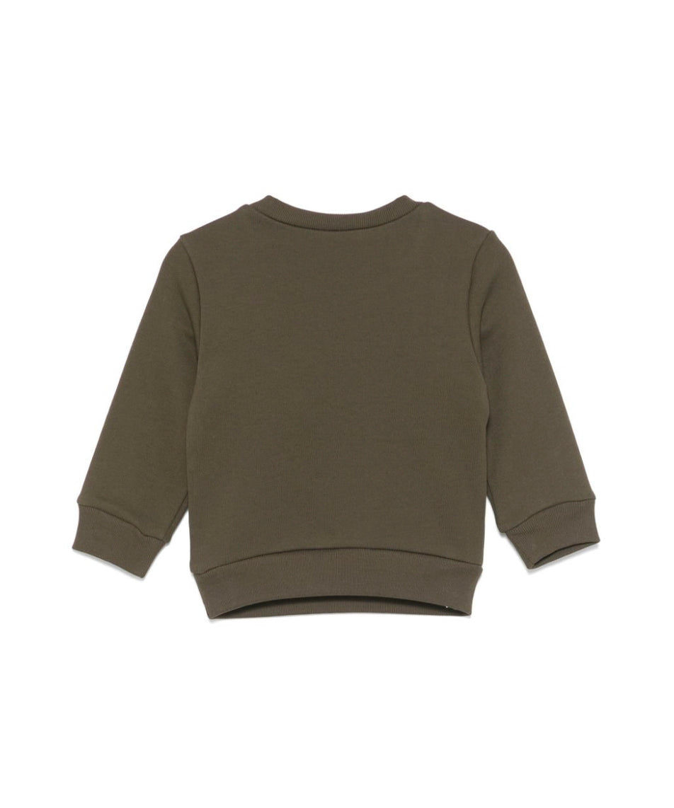 Dsquared2 Kids Felpa Girocollo Verde con Stampa D2 per Neonati (retro)