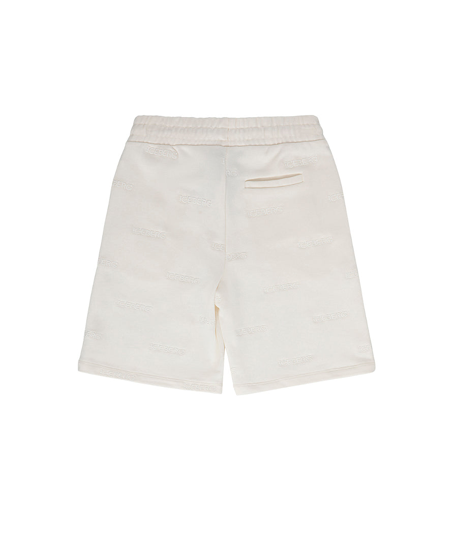 Iceberg Kids Bermuda Bianco con Logo per Bambini (retro)