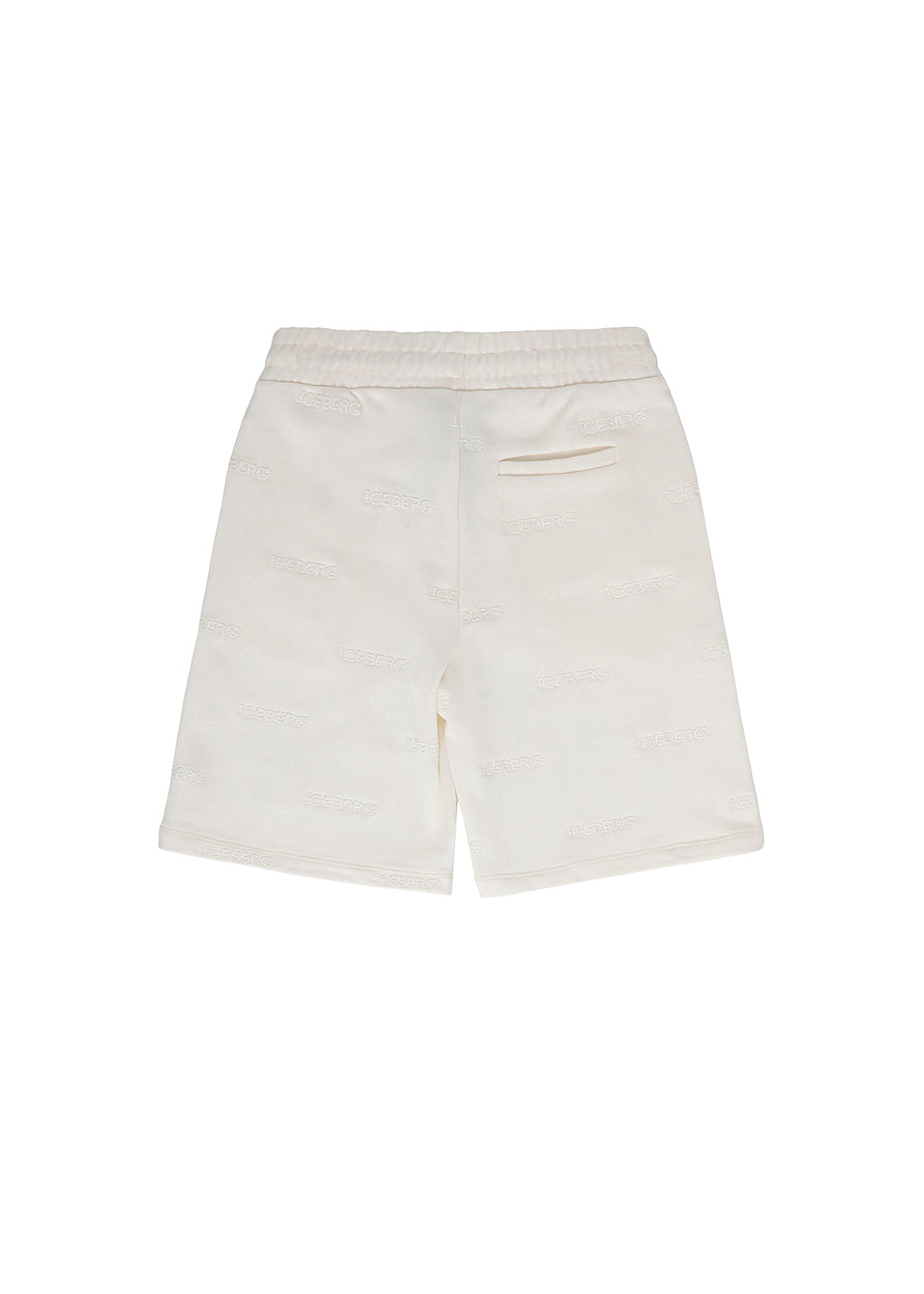 Iceberg Kids Bermuda Bianco con Logo per Bambini (retro)