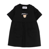 Moschino Kids Abito Nero Con Logo Teddy Bear per Neonate