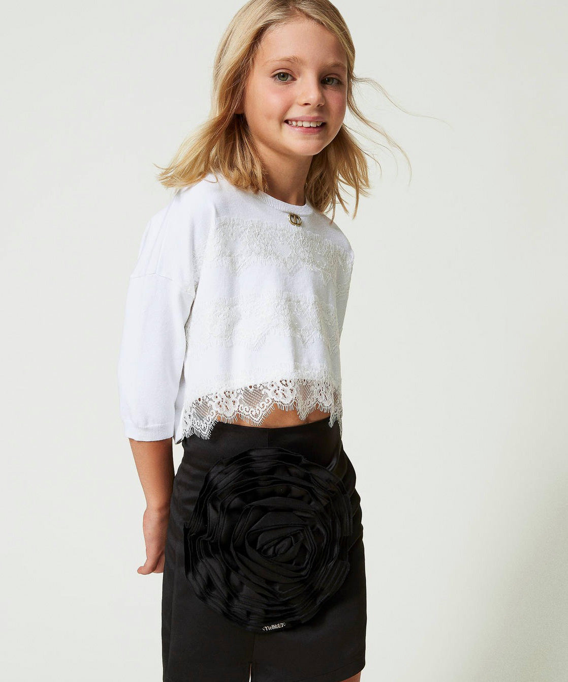 Twinset Kids Gonna Nera Corta in Duchesse 