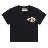 Moschino Kids T-Shirt Nero con Logo Teddy Bear per Neonato