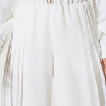 Twinset Kids Pantaloni Bianchi Plissettati per Bambine (dettaglio)