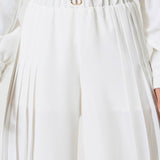 Twinset Kids Pantaloni Bianchi Plissettati per Bambine (dettaglio)