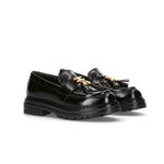 Elisabetta Franchi La Mia Bambina Mocassino Nero Lucido con Nappe per Bambine