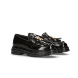 Elisabetta Franchi La Mia Bambina Mocassino Nero Lucido con Nappe per Bambine