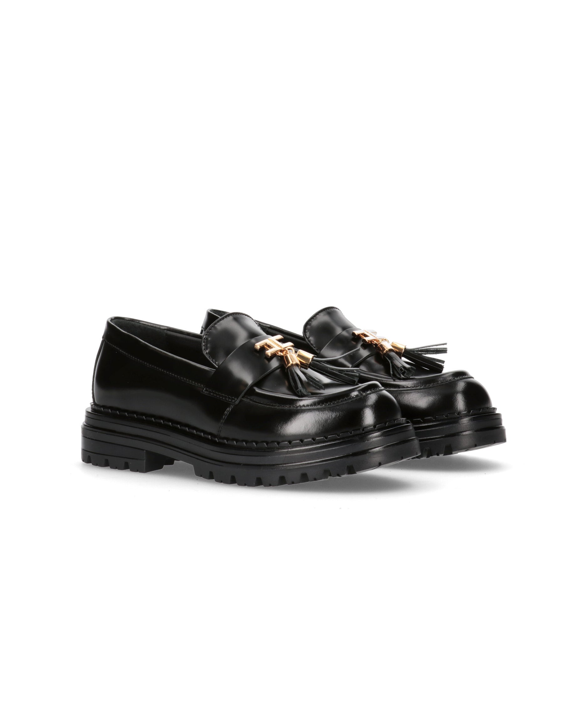 Elisabetta Franchi La Mia Bambina Mocassino Nero Lucido con Nappe per Bambine