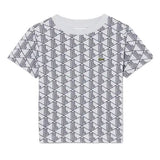 Lacoste Kids T-Shirt Grigio con Stampa All-Over per Bambini