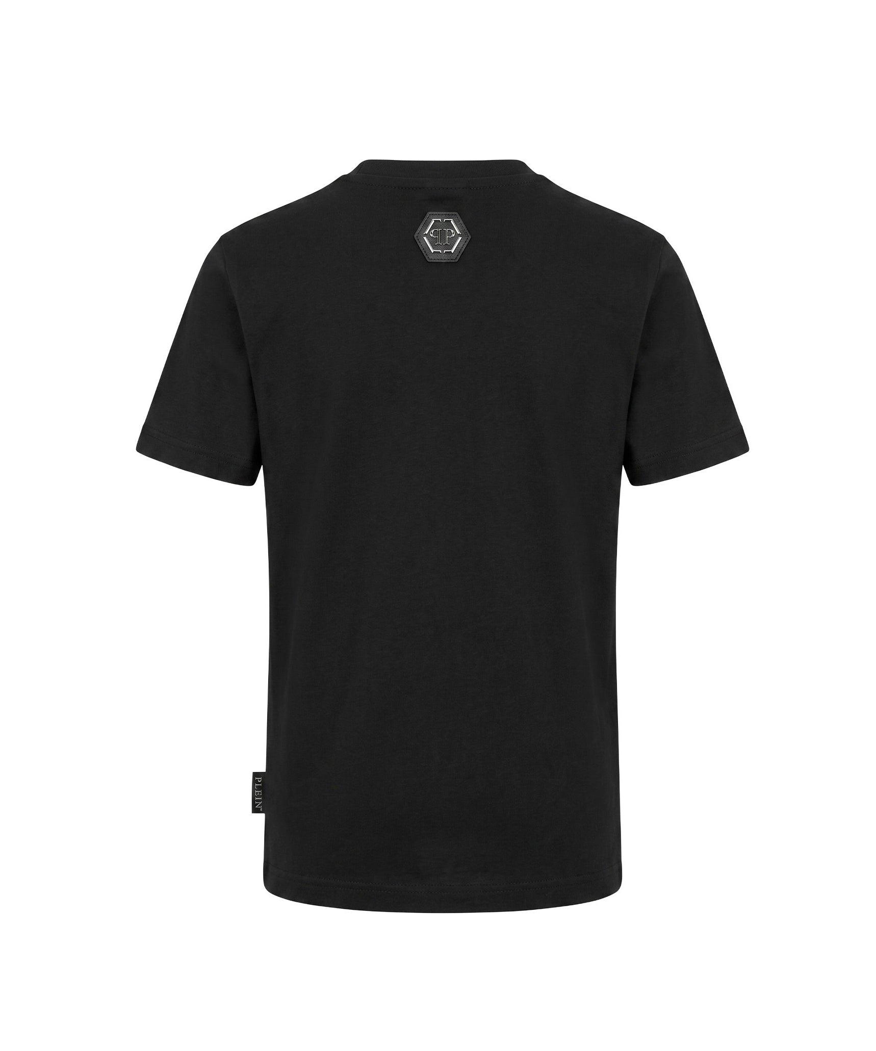 Philipp Plein Kids T-shirt Nera in Cotone con Stampa Teddy Bear Monogram e Logo per Bambine