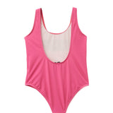 Moschino Kids Costume Monokini Fucsia con Logo per Bambine