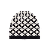 Elisabetta Franchi La Mia Bambina Cappellino Nero/Avorio con Logo ALL-OVER per neonate
