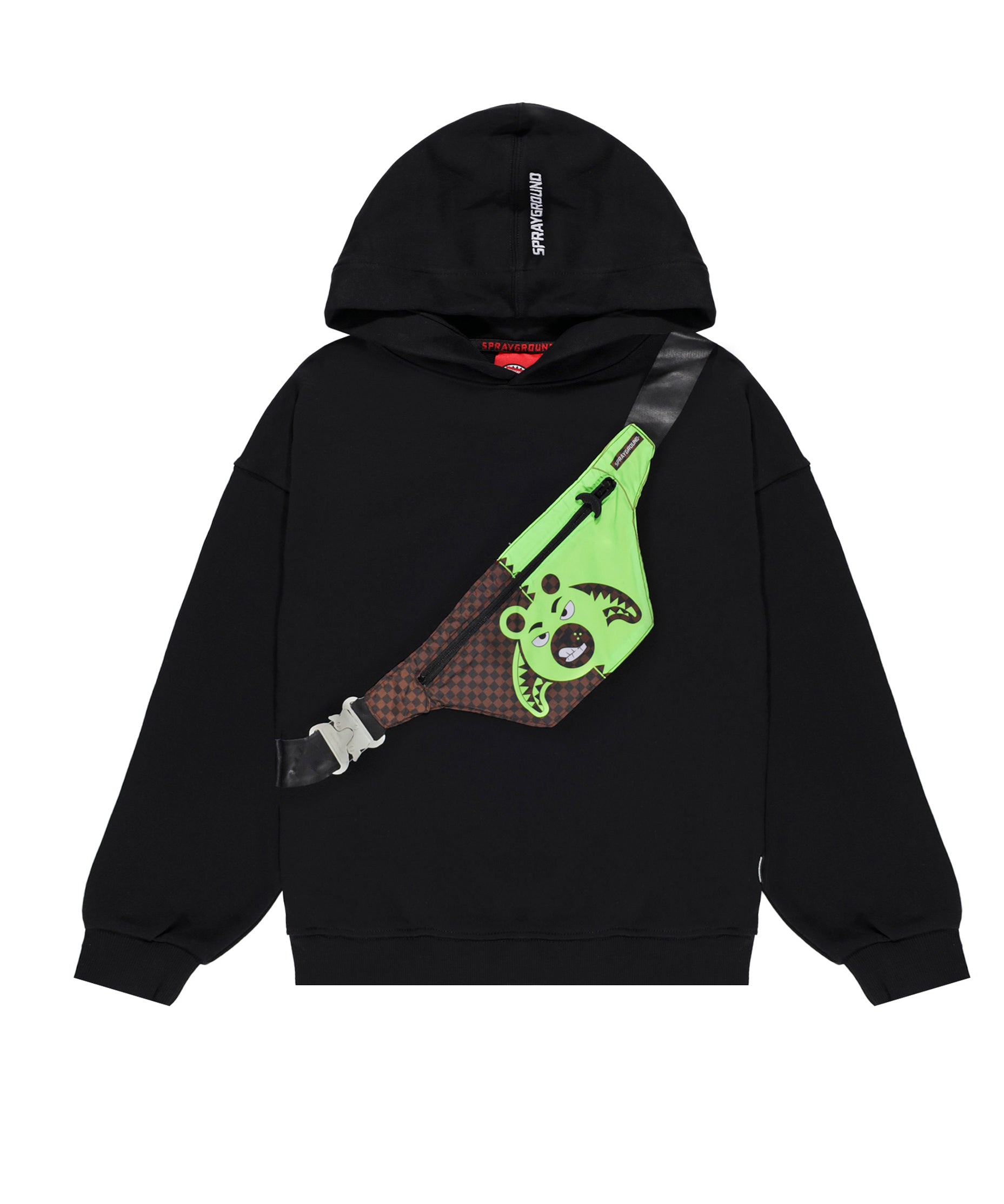 Sprayground Kids Felpa Nera con Cappuccio Pouch per Bambini