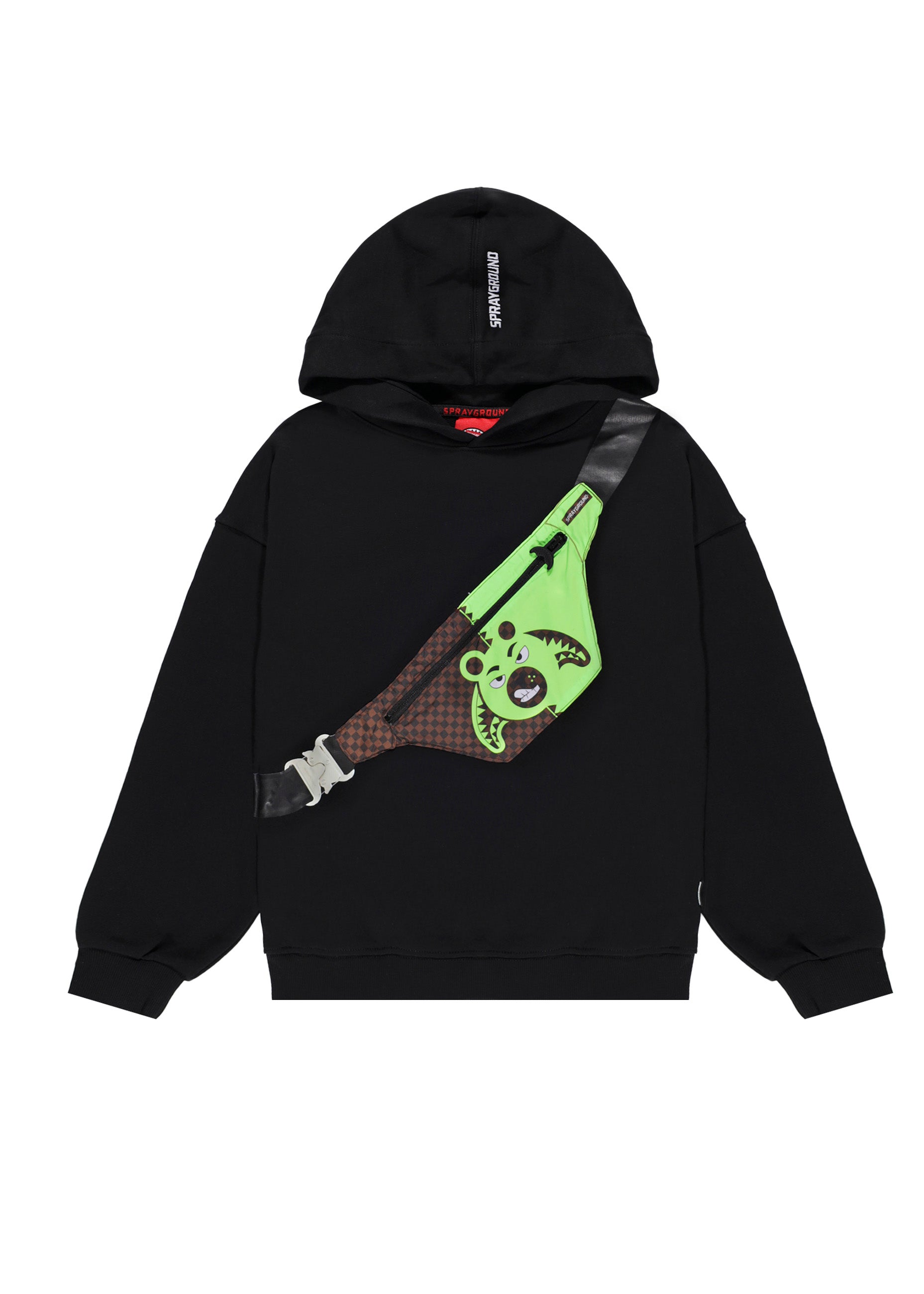 Sprayground Kids Felpa Nera con Cappuccio Pouch per Bambini