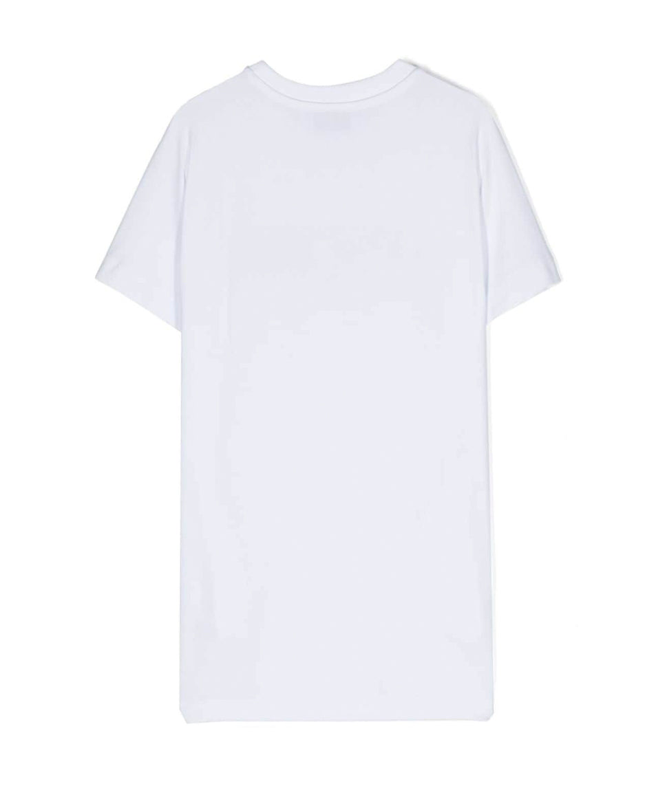 Moschino Kids Abito Bianco con Logo per Bambine (retro)