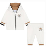 Boss Kids Completo Felpa e Pantalone Bianco per Neonati