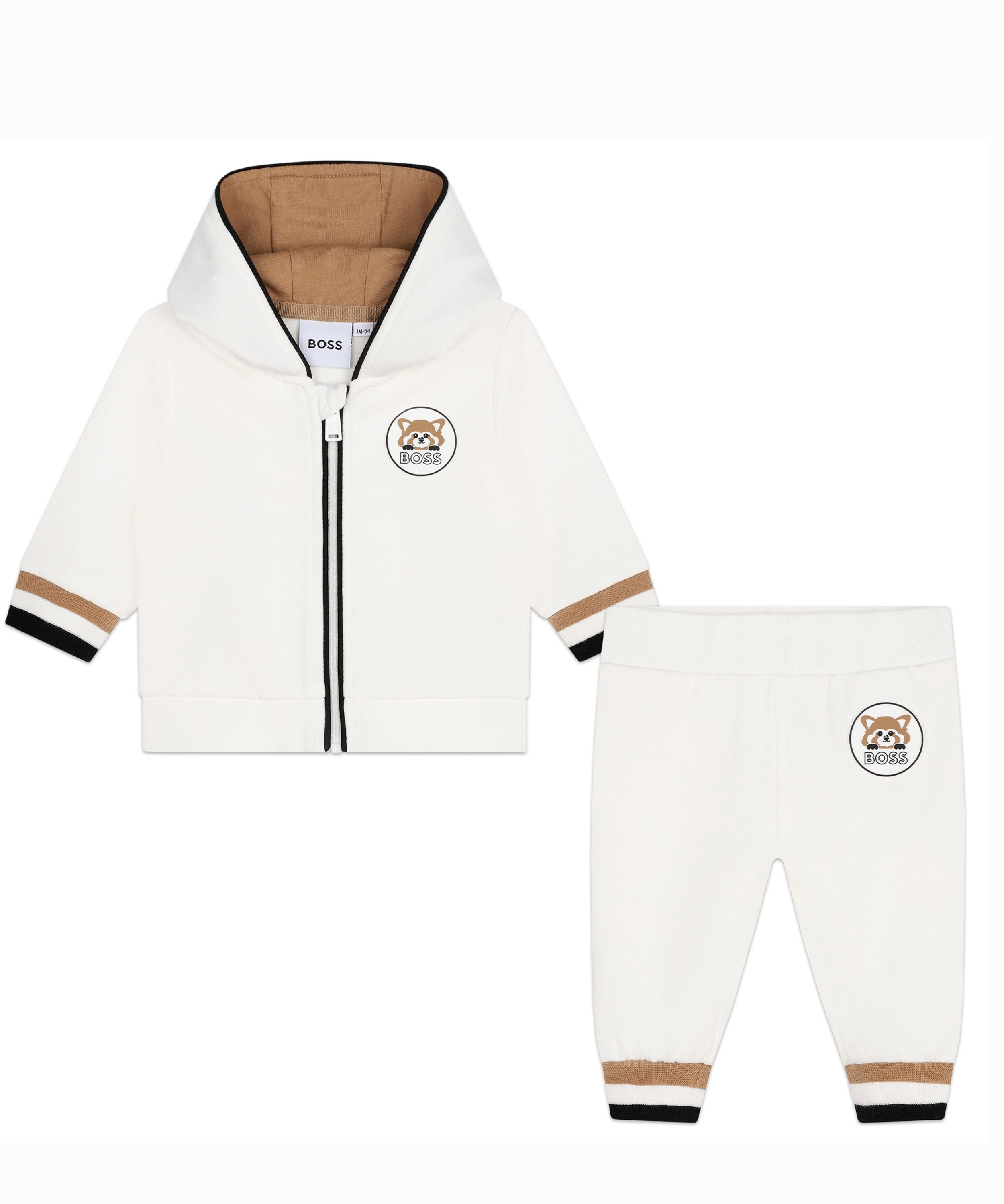 Boss Kids Completo Felpa e Pantalone Bianco per Neonati