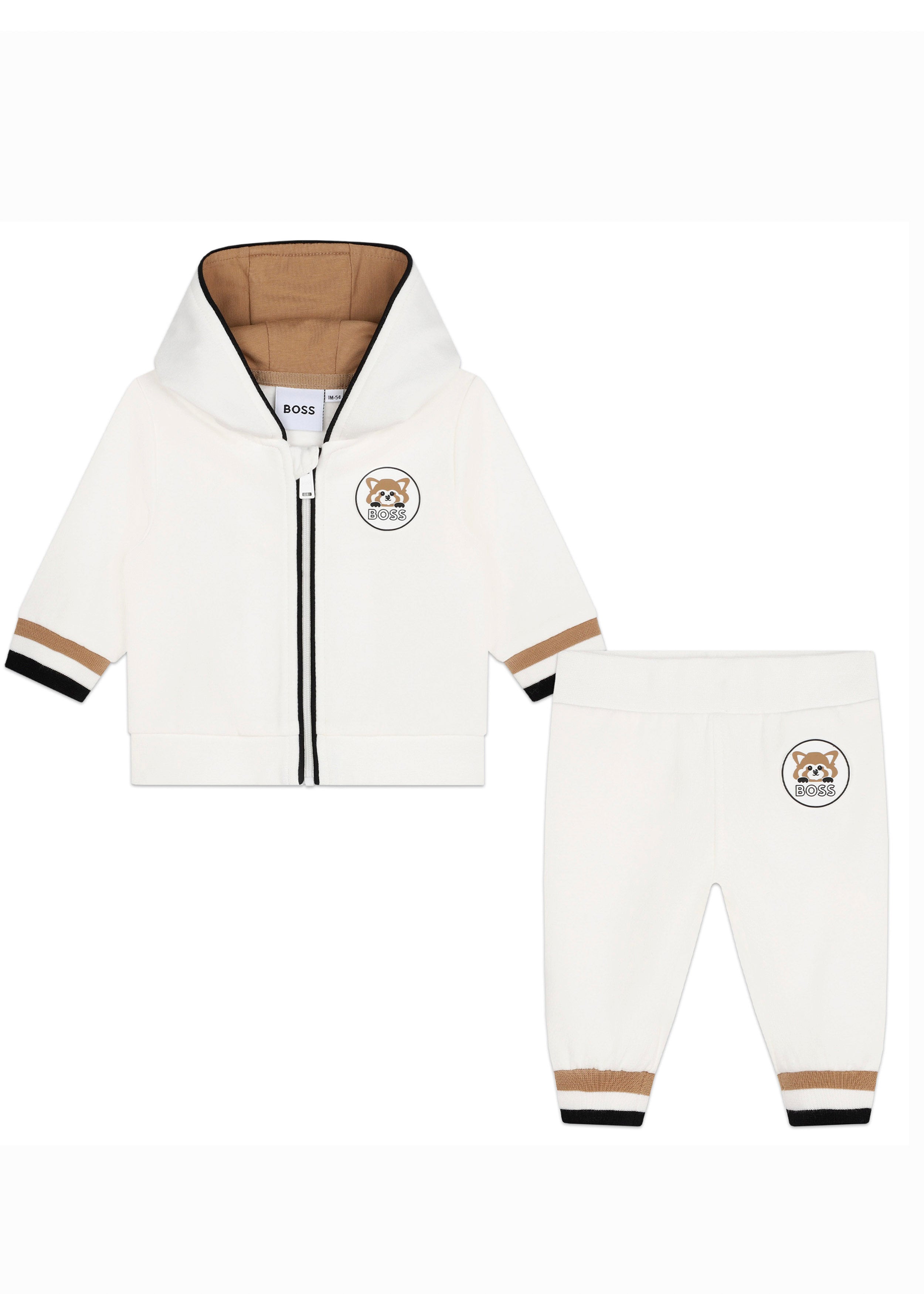 Boss Kids Completo Felpa e Pantalone Bianco per Neonati