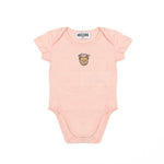 Moschino Kids Body Rosa con Stampa Logo Teddy per Neonate