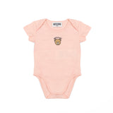 Moschino Kids Body Rosa con Stampa Logo Teddy per Neonate