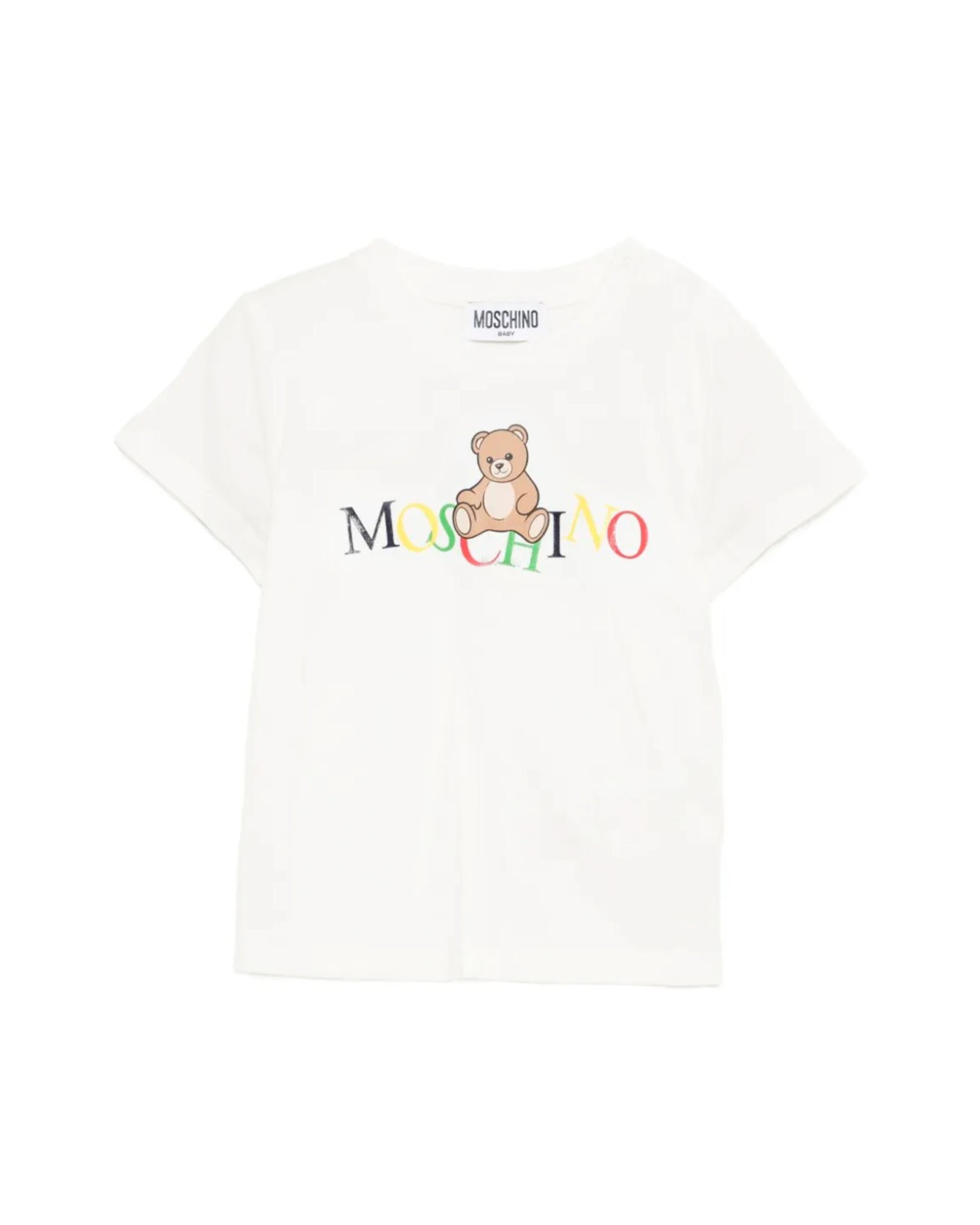 Moschino Kids T-Shirt Bianca con Stampa Logo per Bambini