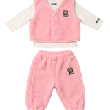 Moschino Kids Completo 3 pezzi Rosa Teddy per Neonate