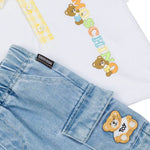 Moschino Kids Polo Bianca con Shorts per Neonate